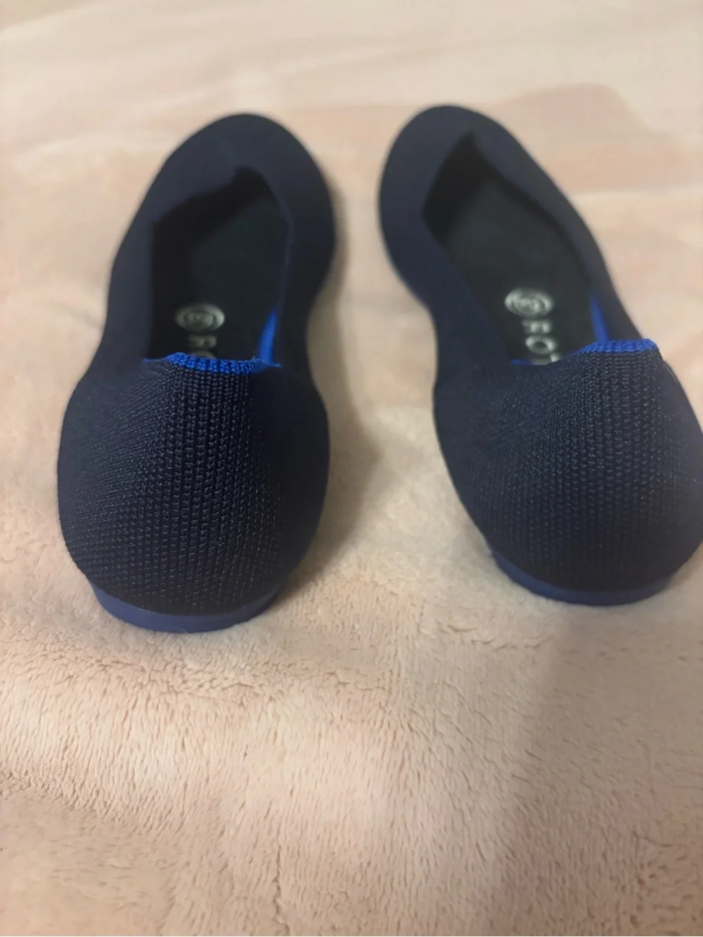 Rothy’s Women’s Size 7 Navy Blue Knit Ballet Flats Washable Shoes